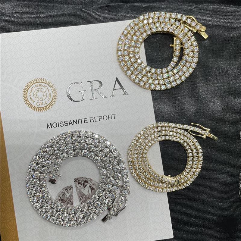 3mm Moissanite Tennis Chain - 18k Vermeil - D Colour - VVS1