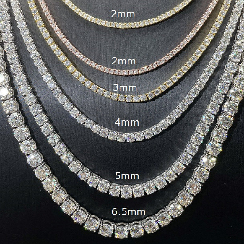 3mm Moissanite Tennis Chain - 18k Vermeil - D Colour - VVS1