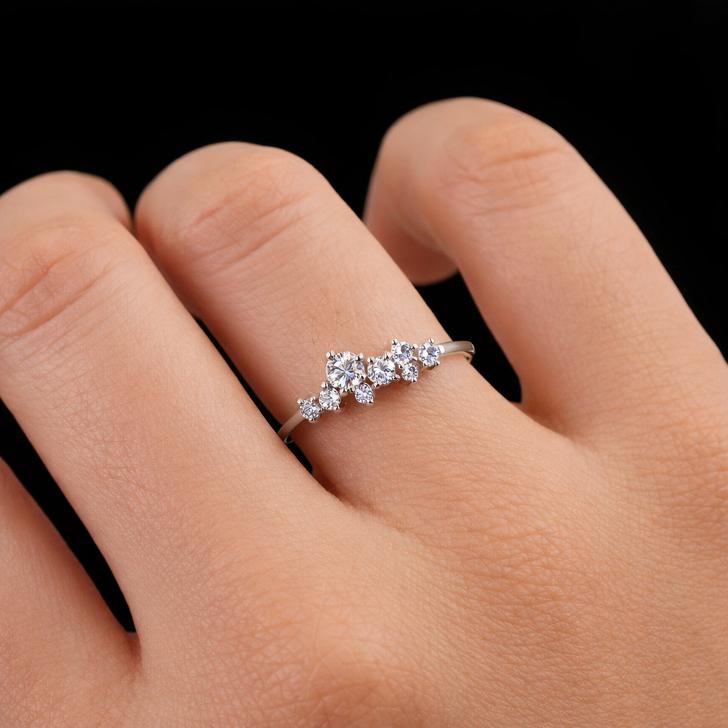 ✨ Sterling Silver Moissanite Star Ring✨